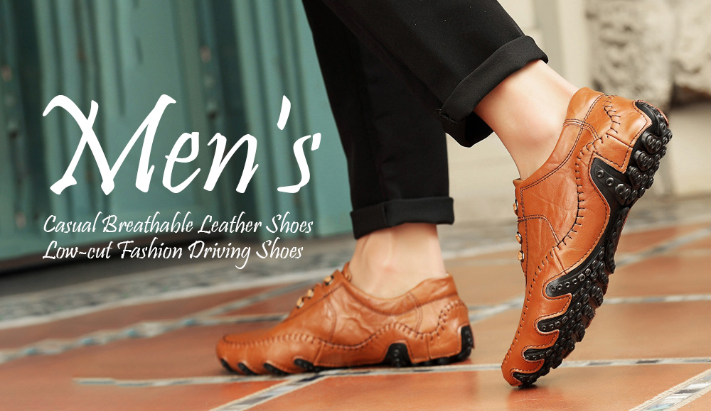 Men's Casual Leather Shoes Soft Bottom Fashion Driving Shoes - Stripped Soil 44 Men's Casual Leather Shoes Soft Bottom Fashion Driving Shoes - Stripped Soil 44