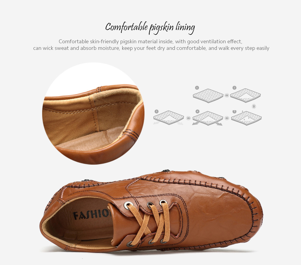 Men's Casual Leather Shoes Soft Bottom Fashion Driving Shoes - Stripped Soil 44 Men's Casual Leather Shoes Soft Bottom Fashion Driving Shoes - Stripped Soil 44
