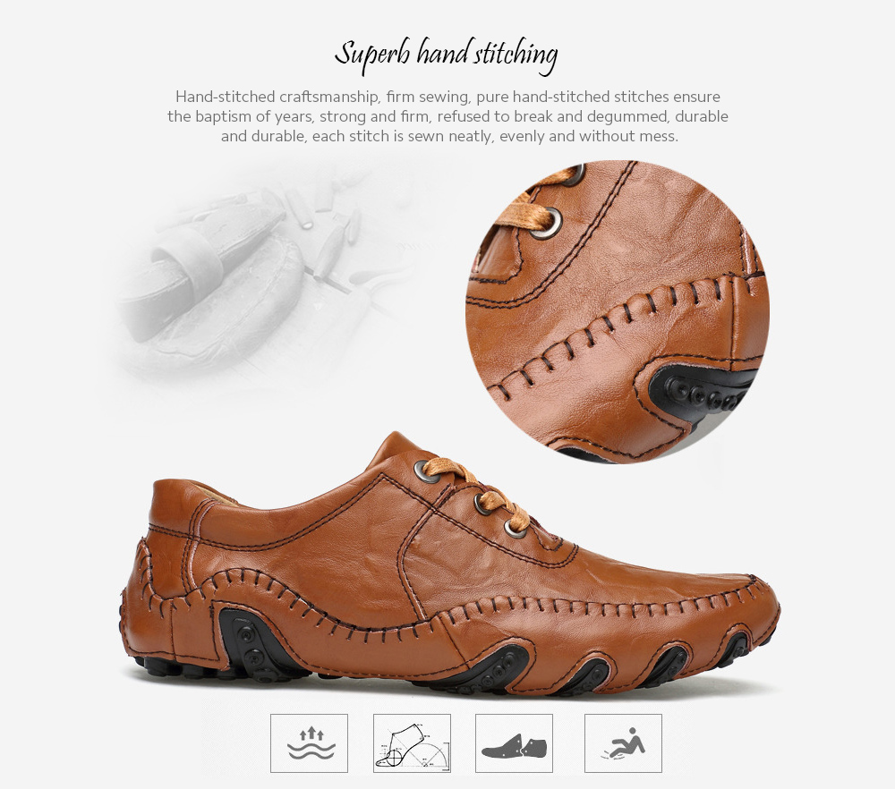 Men's Casual Leather Shoes Soft Bottom Fashion Driving Shoes - Stripped Soil 44 Men's Casual Leather Shoes Soft Bottom Fashion Driving Shoes - Stripped Soil 44