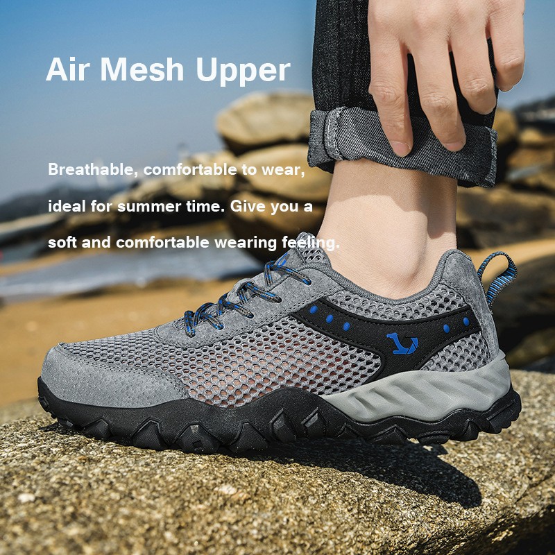 Large Size Men Shoes Fashion Trend Outdoor Running Hiking Footwear Breathable Mesh Wading Shoes - Brown EU 42 Large Size Men Shoes Fashion Trend Outdoor Running Hiking Footwear Breathable Mesh Wading Shoes - Brown EU 42