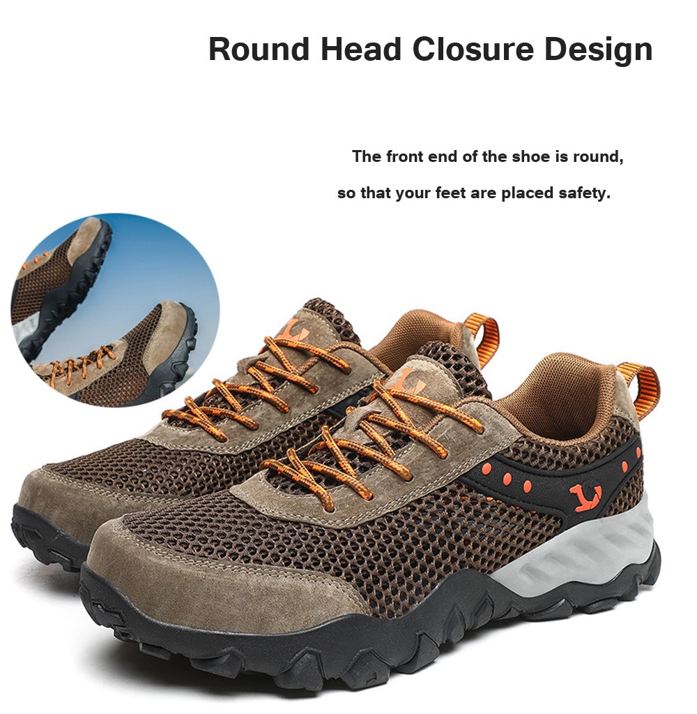 Large Size Men Shoes Fashion Trend Outdoor Running Hiking Footwear Breathable Mesh Wading Shoes - Brown EU 42 Large Size Men Shoes Fashion Trend Outdoor Running Hiking Footwear Breathable Mesh Wading Shoes - Brown EU 42