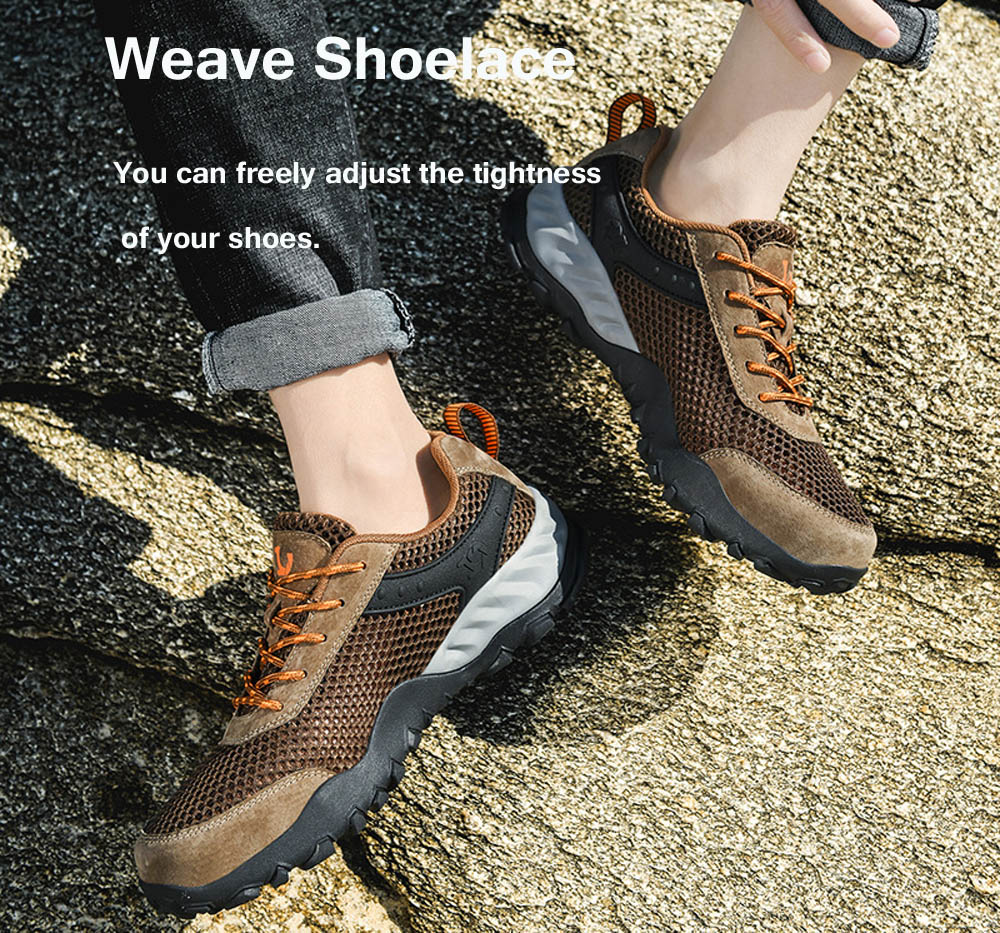 Large Size Men Shoes Fashion Trend Outdoor Running Hiking Footwear Breathable Mesh Wading Shoes - Brown EU 42 Large Size Men Shoes Fashion Trend Outdoor Running Hiking Footwear Breathable Mesh Wading Shoes - Brown EU 42