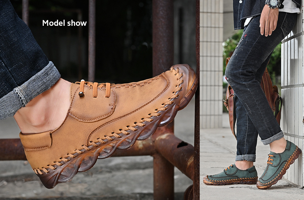 Spring Large Size Handmade Shoes Men's Breathable Trend Peas Shoes Thick Bottom All-match Casual Shoes - Green 587 38 Spring Large Size Handmade Shoes Men's Breathable Trend Peas Shoes Thick Bottom All-match Casual Shoes - Green 587 38