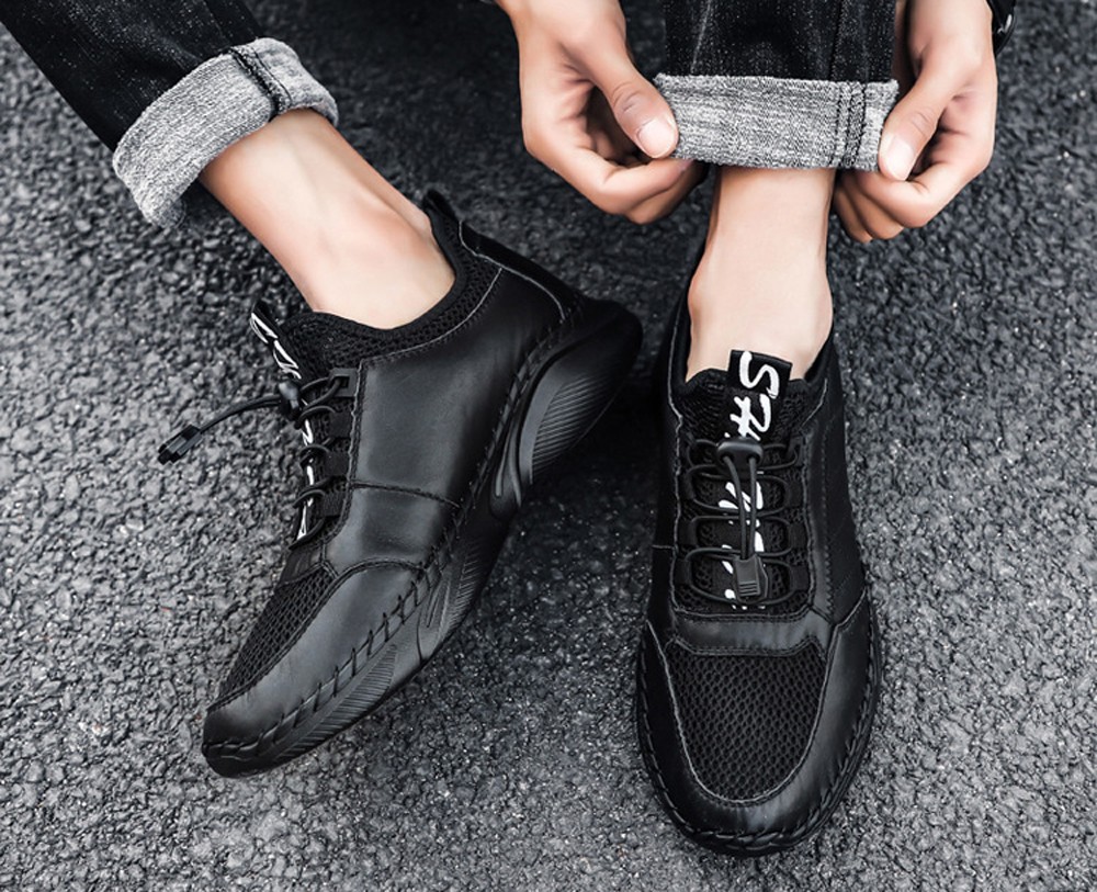 Men Comfortable Leather Shoes Cowhide Outdoor Footwear Lazy Super Light Large Size Casual Footwear - Light Brown EU 46 Men Comfortable Leather Shoes Cowhide Outdoor Footwear Lazy Super Light Large Size Casual Footwear - Light Brown EU 46