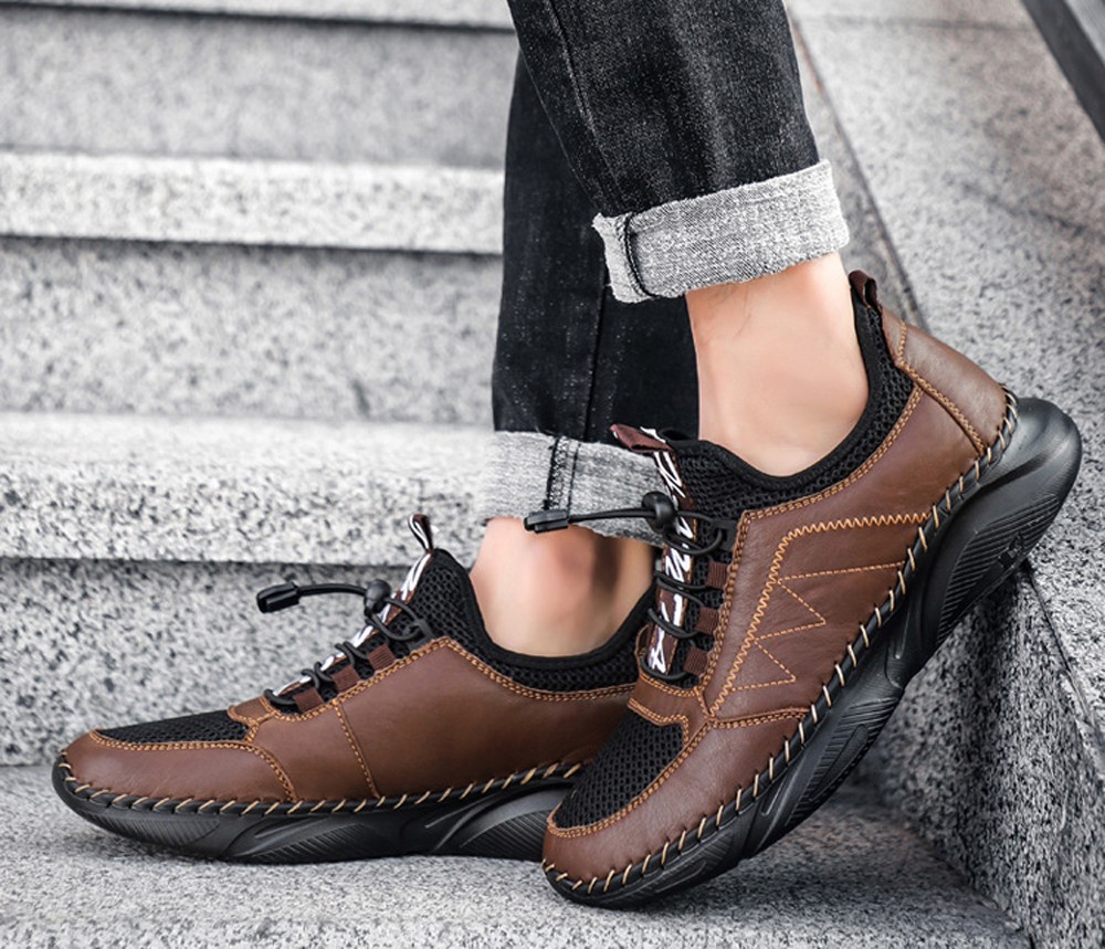 Men Comfortable Leather Shoes Cowhide Outdoor Footwear Lazy Super Light Large Size Casual Footwear - Light Brown EU 46 Men Comfortable Leather Shoes Cowhide Outdoor Footwear Lazy Super Light Large Size Casual Footwear - Light Brown EU 46