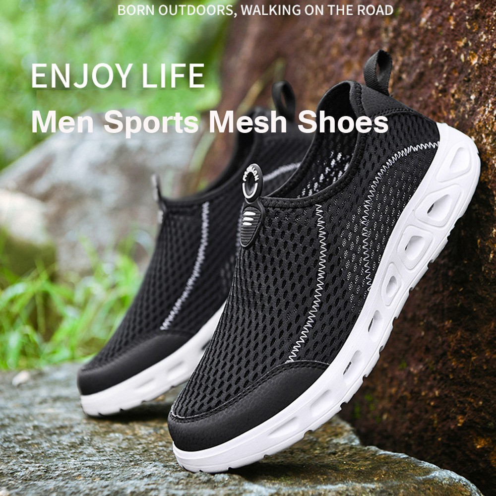 Men Sports Mesh Shoes Large Size Breathable Lightweight Casual Footwear Fashion Hollow Shoes - Blue EU 46 Men Sports Mesh Shoes Large Size Breathable Lightweight Casual Footwear Fashion Hollow Shoes - Blue EU 46