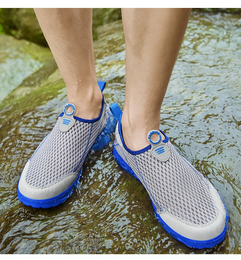 Men Sports Mesh Shoes Large Size Breathable Lightweight Casual Footwear Fashion Hollow Shoes - Blue EU 46 Men Sports Mesh Shoes Large Size Breathable Lightweight Casual Footwear Fashion Hollow Shoes - Blue EU 46