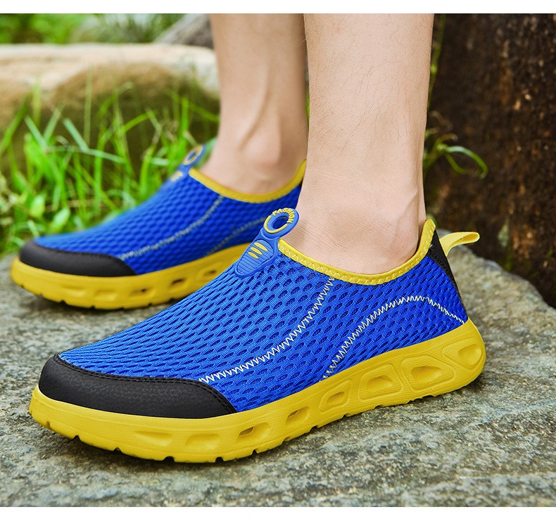 Men Sports Mesh Shoes Large Size Breathable Lightweight Casual Footwear Fashion Hollow Shoes - Blue EU 46 Men Sports Mesh Shoes Large Size Breathable Lightweight Casual Footwear Fashion Hollow Shoes - Blue EU 46