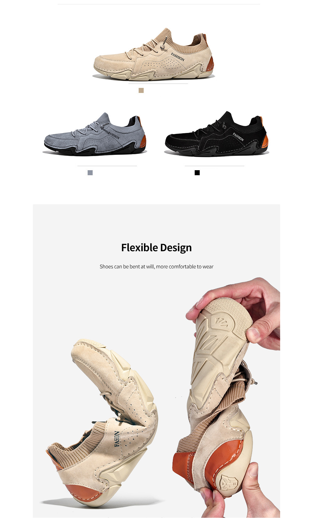 Men Pigskin Materials Casual Flat Shoes Outdoor Tide All-match Peas Shoes Large Size Soft Bottom Breathable Footwear - Gray EU 47 Men Pigskin Materials Casual Flat Shoes Outdoor Tide All-match Peas Shoes Large Size Soft Bottom Breathable Footwear - Gray EU 47