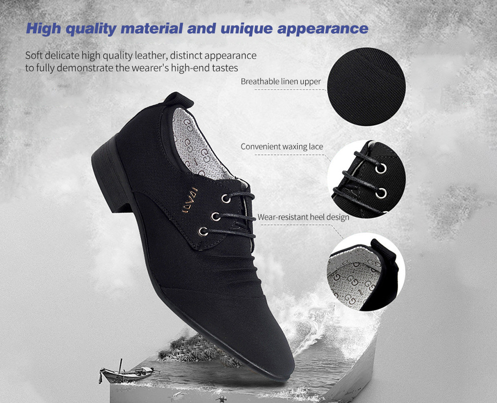 Large Size Men's Pointed Toe Korean Dress Casual Shoes - Blue 42 Large Size Men's Pointed Toe Korean Dress Casual Shoes - Blue 42