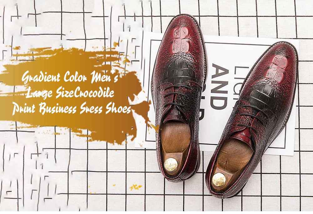 Large Size Men's Business Dress Shoes - Black EU 39 Gradient Color Men's Large Size Crocodile Print Business Sress Shoes Large Size Men's Business Dress Shoes - Black EU 39 Gradient Color Men's Large Size Crocodile Print Business Sress Shoes