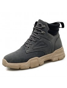 Men's British Style High-top Boots Durable Lace-up Tooling Shoes