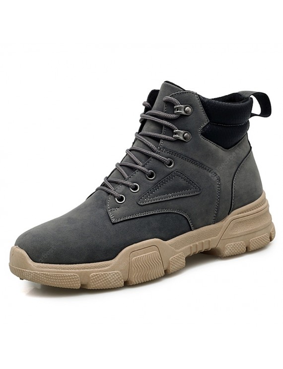 Casual Shoes - Men's British Style High-top Boots Durable Lace-up Tooling Shoes