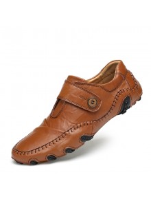 Men's Casual Breathable Leather Shoes Low-cut Fashion Driving Shoes