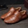 Casual Shoes - Men's Casual Breathable Leather Shoes Low-cut Fashion Driving Shoes