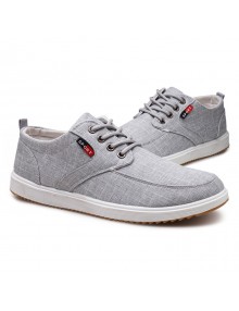 Men Casual Shoes Lace-Up Closure Round Toe Canvas Upper Comfortable Footwear