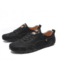 Men's Soft Sole Casual Leather Lazy Shoes Large Size Peas Shoes