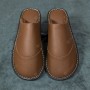 Winter Models Solid Color Leather Shoes, Home Slippers Tendon At The End Of Chinese Youth Aged Middle-aged Slippers