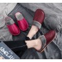 Ms. Male Leather Slippers Home Flooring Slippers Home Slippers Solid Color Lint