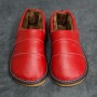 Simple And Comfortable Winter Home Solid Color Neutral Leather Slippers Chinese Slippers First Layer Of Leather Slippers