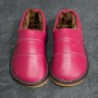 Simple And Comfortable Winter Home Solid Color Neutral Leather Slippers Chinese Slippers First Layer Of Leather Slippers