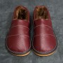 Simple And Comfortable Winter Home Solid Color Neutral Leather Slippers Chinese Slippers First Layer Of Leather Slippers