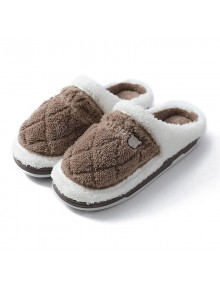 Women Bag With Cotton Slippers Home In Autumn And Winter Home Warm Thick Crust Couple Anti-skid Slippers Male Winter Month