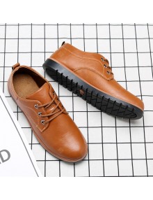 Breathable Men's Business Casual Lace-up Leather Shoes