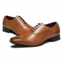 Dress Shoes - Business Men's Leather Shoes Large Size Korean Style Men's Casual Shoes Lace Up