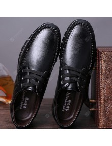 Fall / Winter Men's Casual Lace-up Leather Shoes Trend All-match Soft Bottom Soft Surface Comfortable Lazy Driving Shoes
