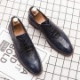 Dress Shoes - Gradient Color Men's Large Size Crocodile Print Business Dress Shoes