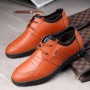 Korean Style Summer Casual Business Men's Leather Shoes Trendy Breathable Black Increased Casual Shoes