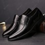 Dress Shoes - Men's Breathable Business Round Leather Shoes