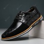Dress Shoes - Men's Fashion Business Casual Leather Shoes Lace Up Soft Shoes
