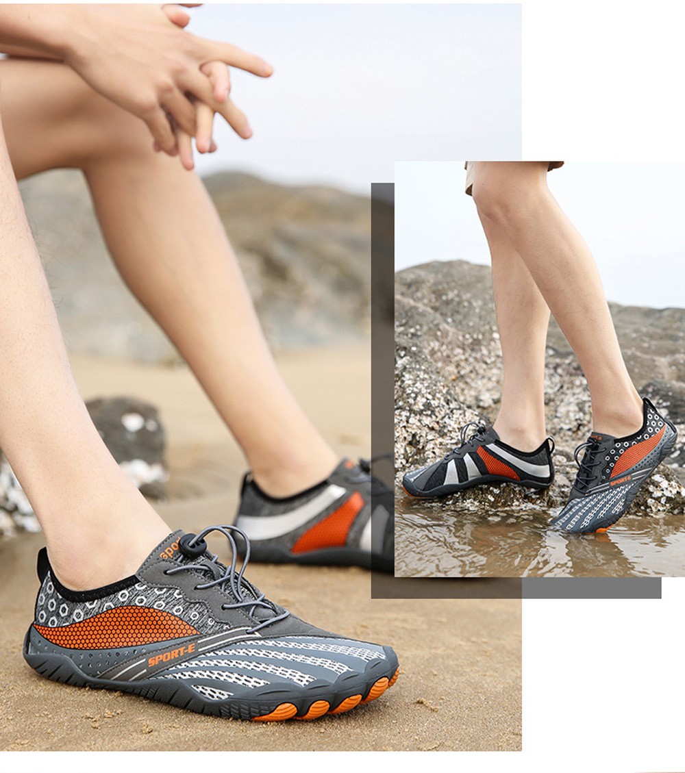 Outdoor Five Finger Upstream Beach Diving Swimming Men Shoes Sports Hiking Casual Footwear - Blue EU 43