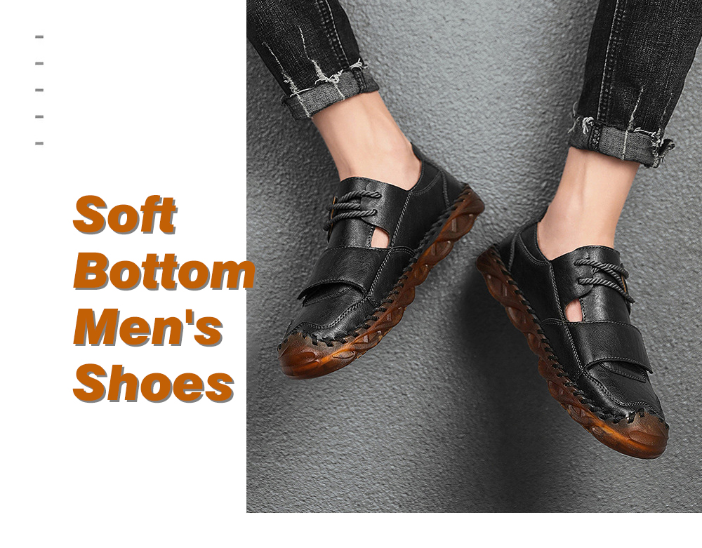 Spring Men's Shoes Wild Outdoor Casual Shoes Tendon Soft Bottom Men's Shoes Large Size Autumn Tide Shoes - 7032 Black 38