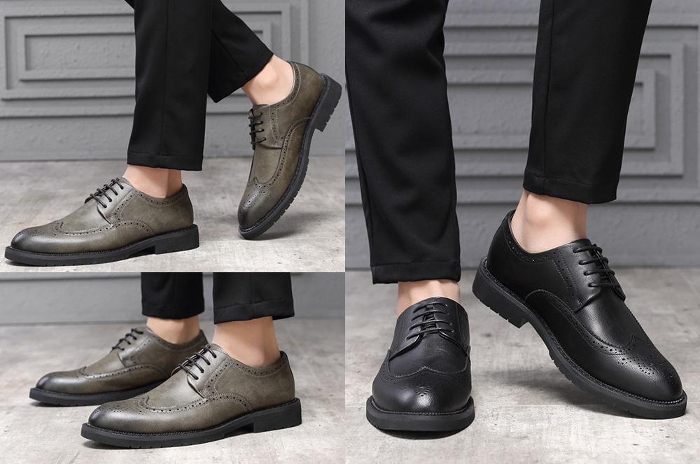 Autumn Carved Brogue Shoes model show